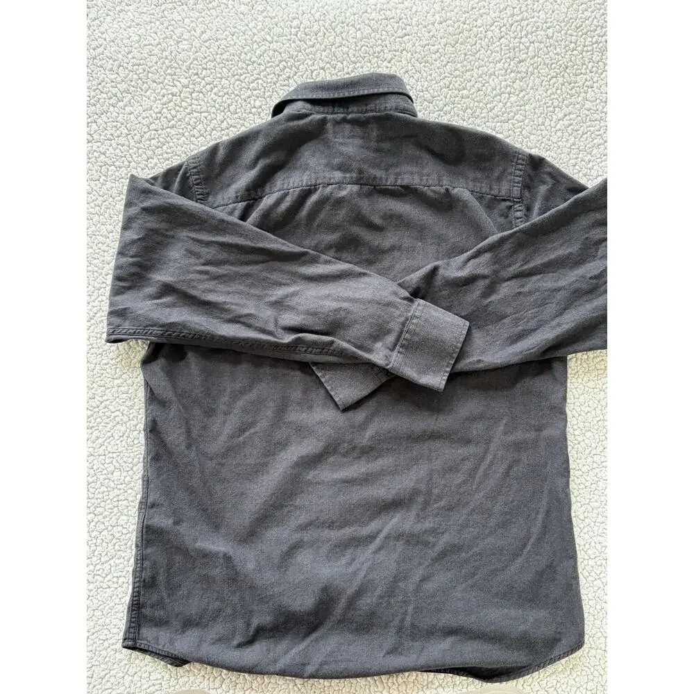 Banana Republic Corduroy Shirt Mens Medium Slim‎ Fit Gray Button Down Pocket EUC